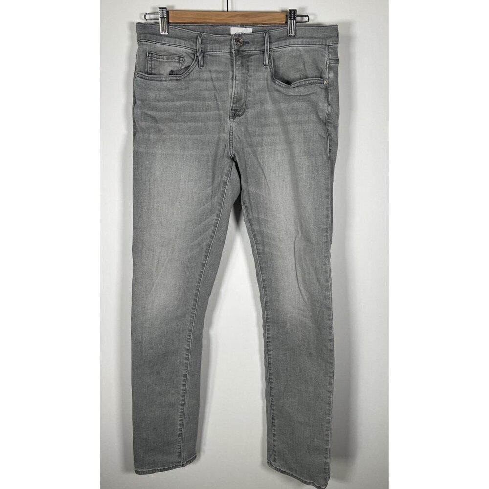 FRAME L'Homme Slim gray denim straight leg jeans 34x31 California comfy